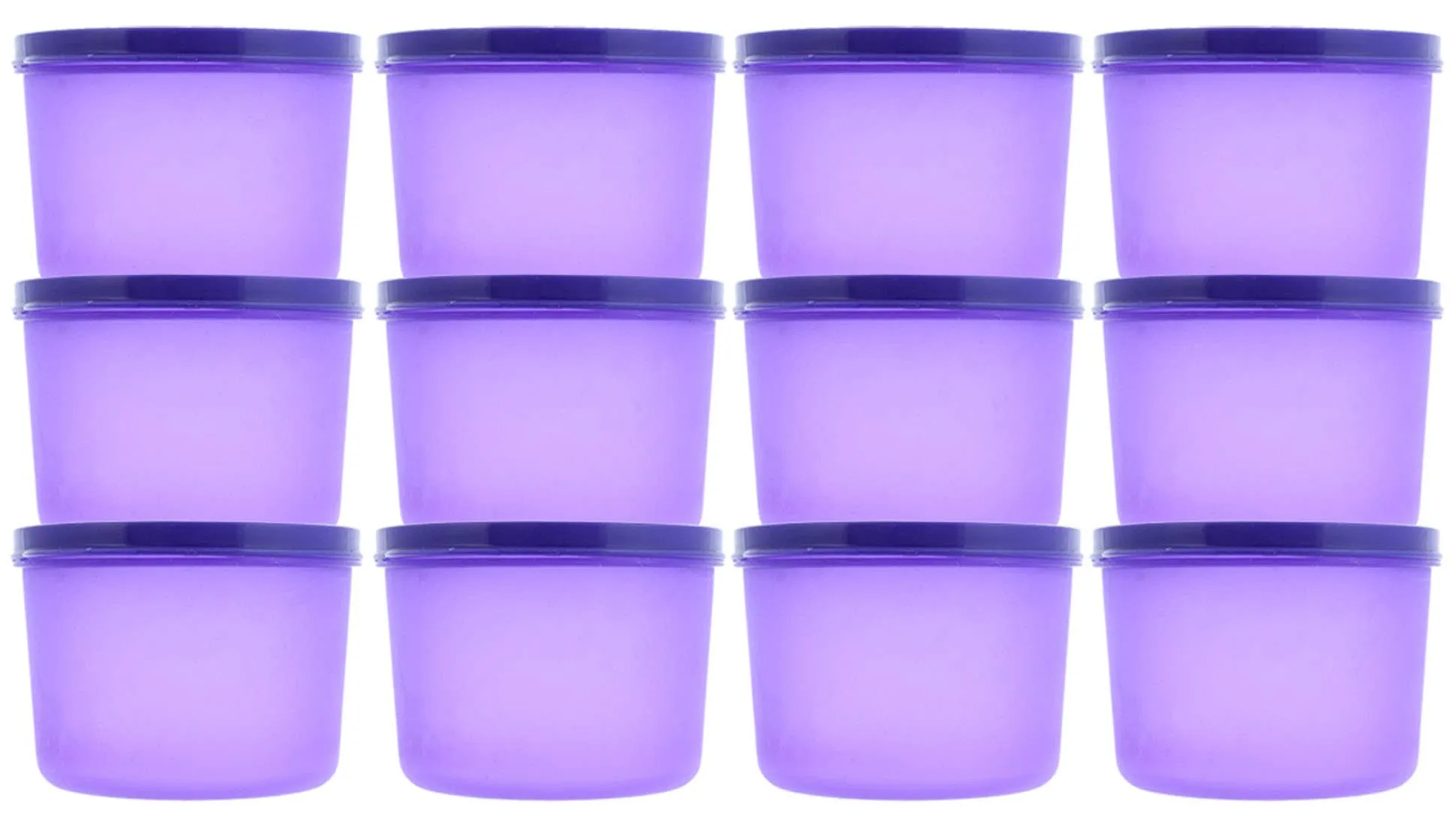 Kuber Industries Plastic 12 Pieces Kitchen Storage Spice Containers, Fridge Container, Food Utility Box, Food Storage Containers Jars 400 Ml (Purple) - CTLTC43872