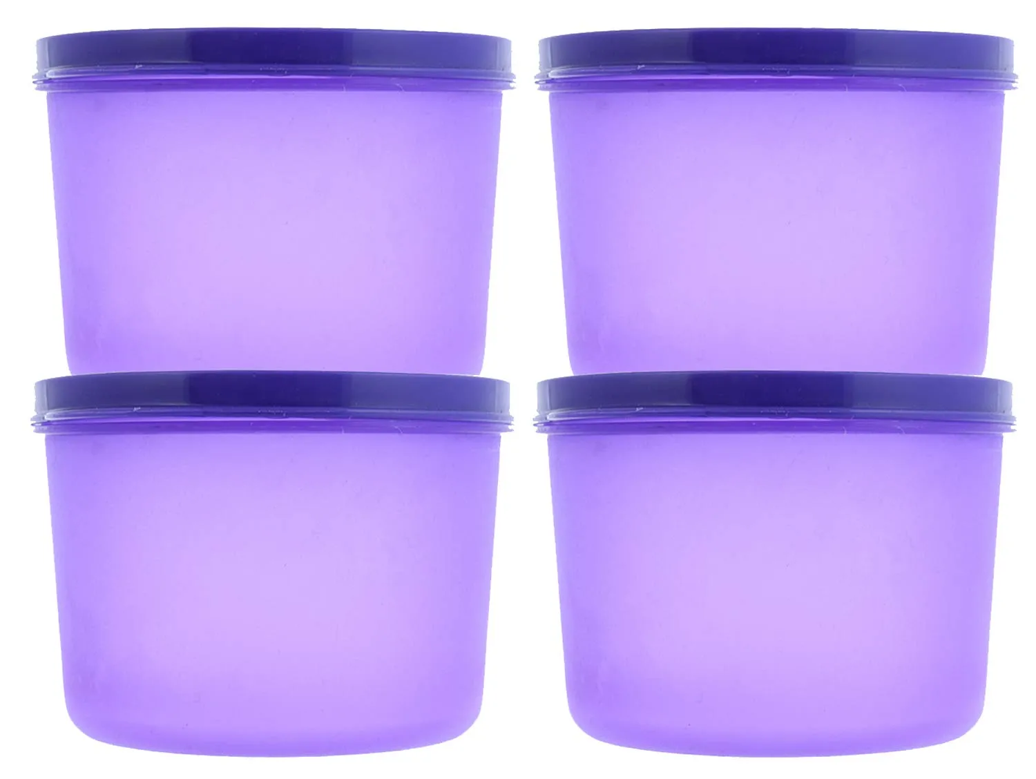 Kuber Industries Plastic 4 Pieces Kitchen Storage Spice Containers, Fridge Container, Food Utility Box, Food Storage Containers Jars 1000 Ml (Purple) - CTLTC43999