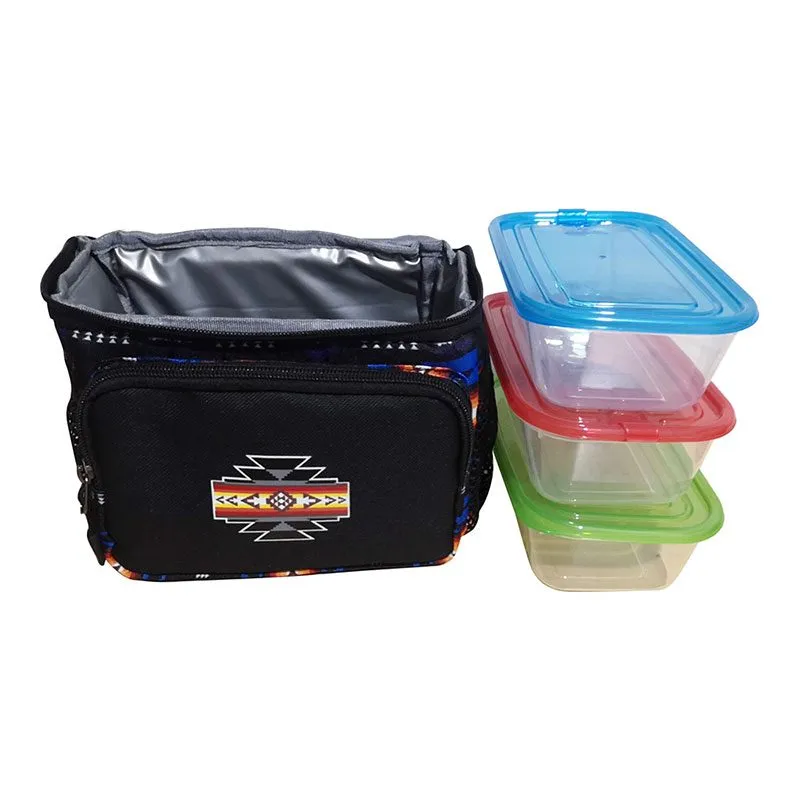 Lunch Bag w/ 3-Piece Tupperware Set