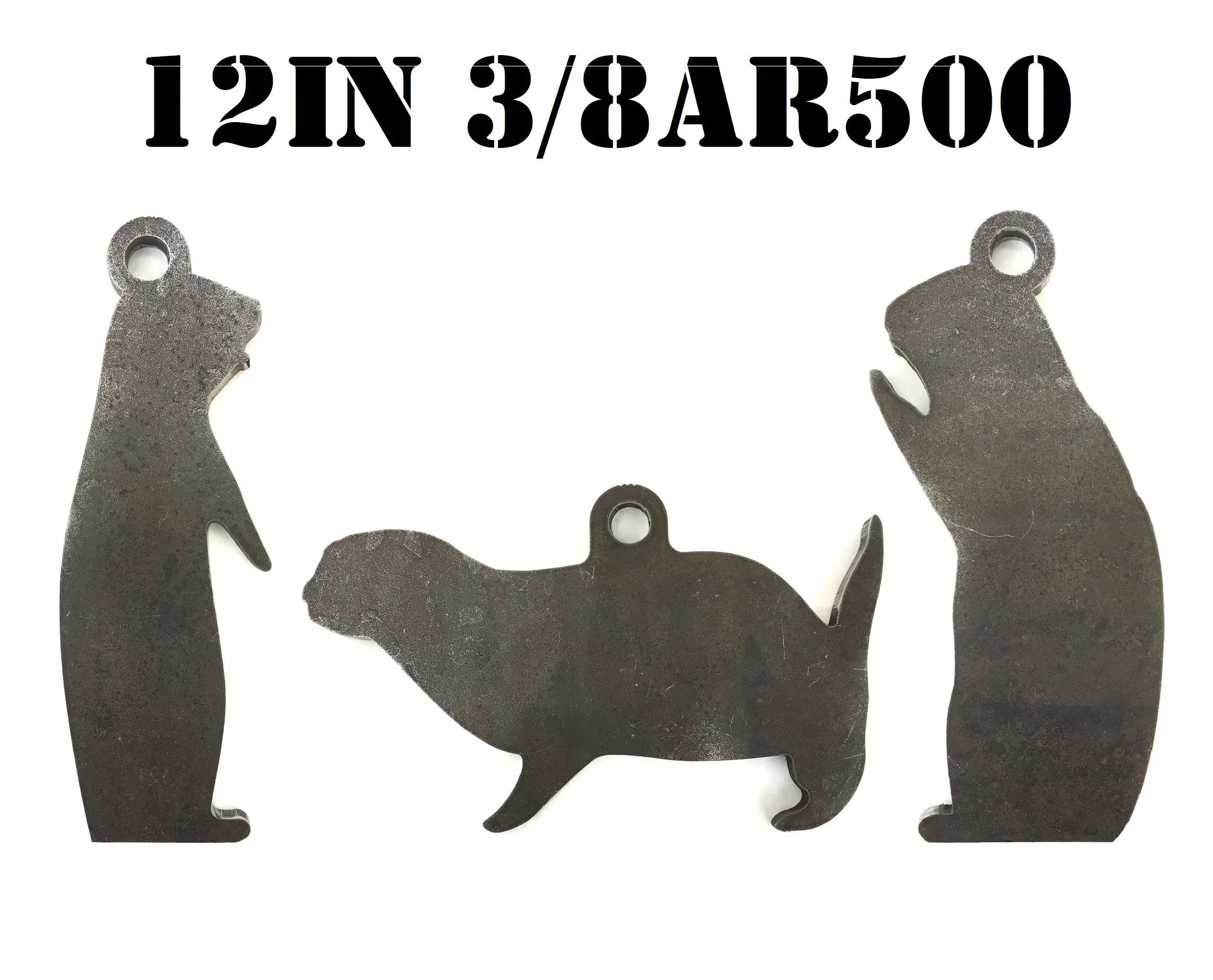 Magnum Target 12" Steel Shooting Targets - 3/8" AR500 Prairie Dog Animal Silhouette - 3pc - PD123AR500