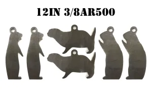 Magnum Target 12" Steel Shooting Targets - 3/8" AR500 Prairie Dog Animal Silhouette - 6pc - PD126AR500