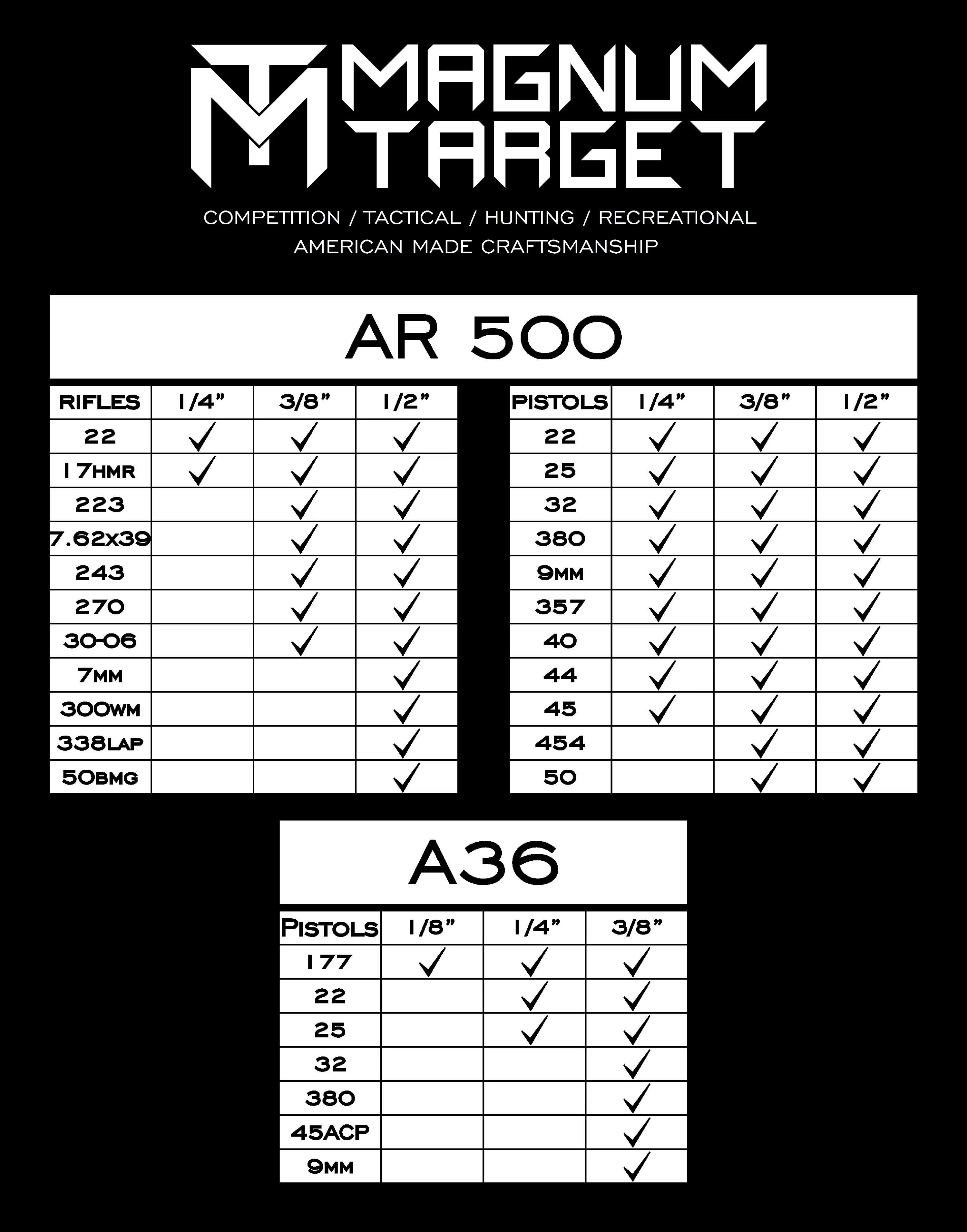 Magnum Target 4 in. AR500 Gong/Hanger Shooting Target - 3/8 Thk Pistol & Rifle Target - 6pc. Steel Target Set - H46AR500