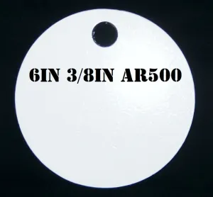 Magnum Target 6 in. AR500 Gong/Hanger Shooting Target - 3/8 Thk Pistol & Rifle Target - 1pc. Steel Target Set - H61WAR500