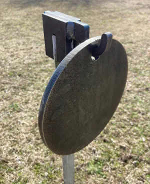 Magnum Target 8" Round Gong Steel Shooting Target 3/8" AR500 Range Target w/ T-Post Hook - H81TPH1AR500