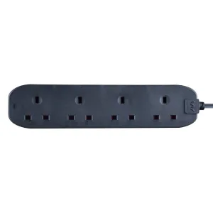 Masterplug 4 Socket 5M Extension Lead - Black | BFG5NB-MP