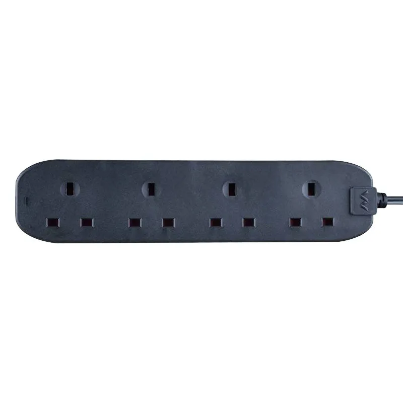 Masterplug 4 Socket 5M Extension Lead - Black | BFG5NB-MP