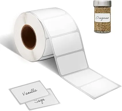 MERRIMEN Blank White Labels Stickers Roll - 89 x 36 mm | Self Adhesive Address Labels on a Roll, Plain Mailing Postage Stickers | Multipurpose for Labelling Envelopes, Parcels, Boxes & More