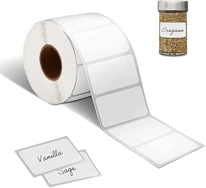 MERRIMEN Blank White Labels Stickers Roll - 89 x 36 mm | Self Adhesive Address Labels on a Roll, Plain Mailing Postage Stickers | Multipurpose for Labelling Envelopes, Parcels, Boxes & More