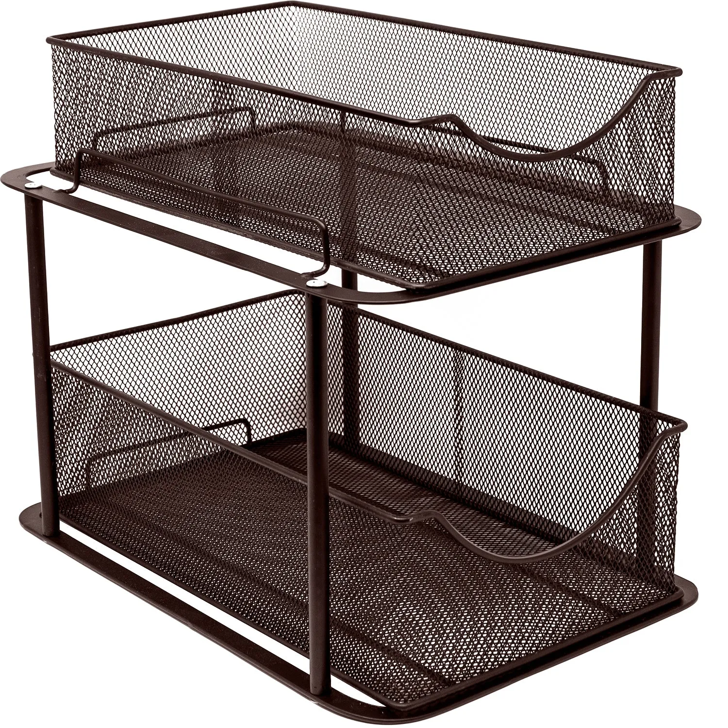 Mesh Sliding Drawers 2 Tier Baskets (Set of 2)