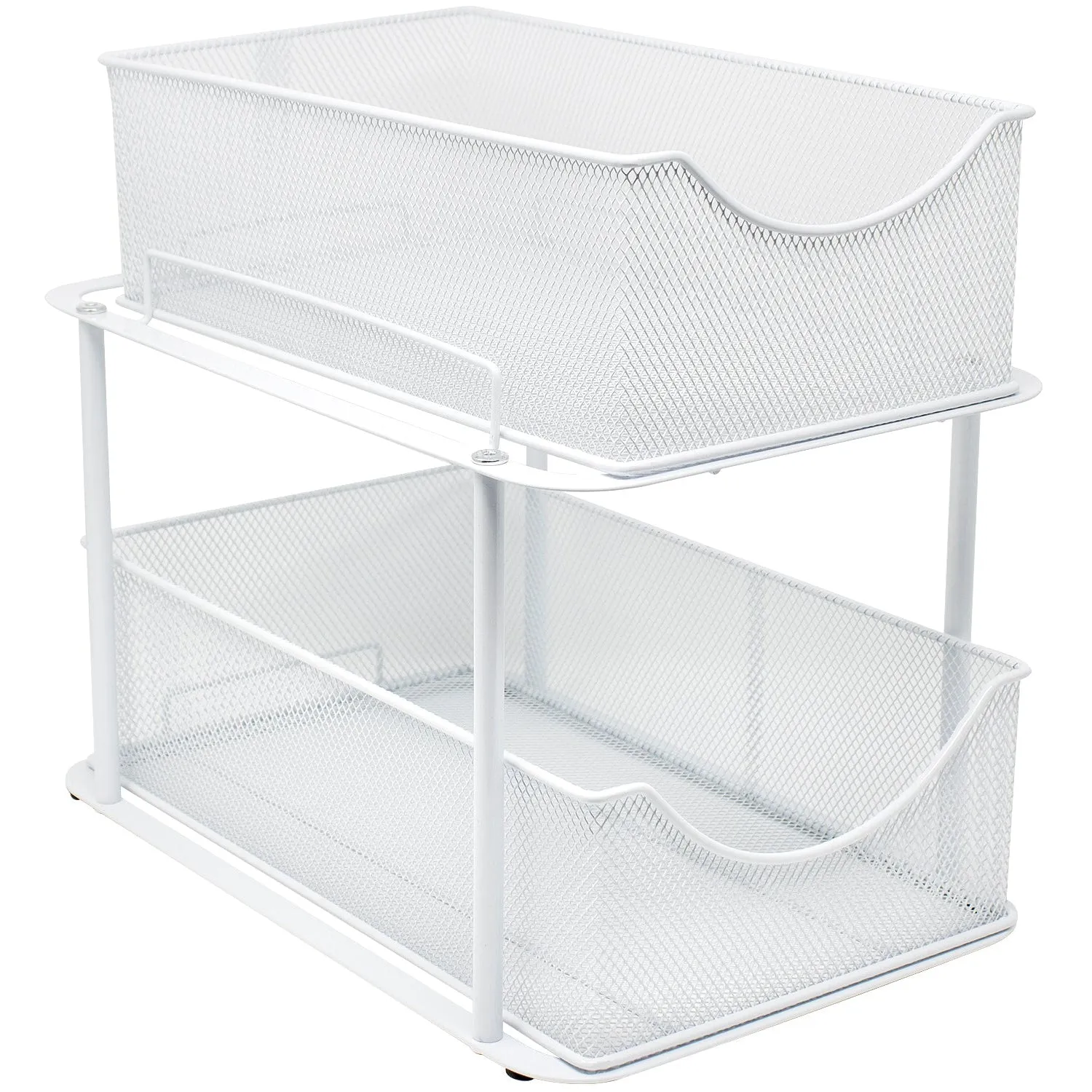 Mesh Sliding Drawers 2 Tier Baskets (Set of 2)