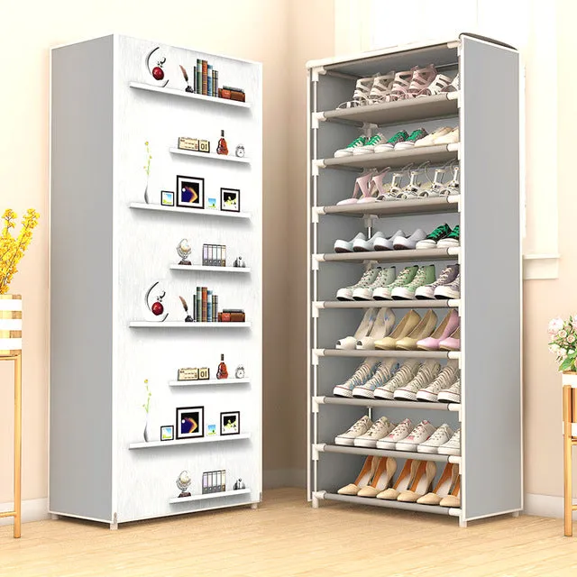 Multilayer Shoe Cabinet Dustproof Shoes Storage Easy to Install Space Saving Stand