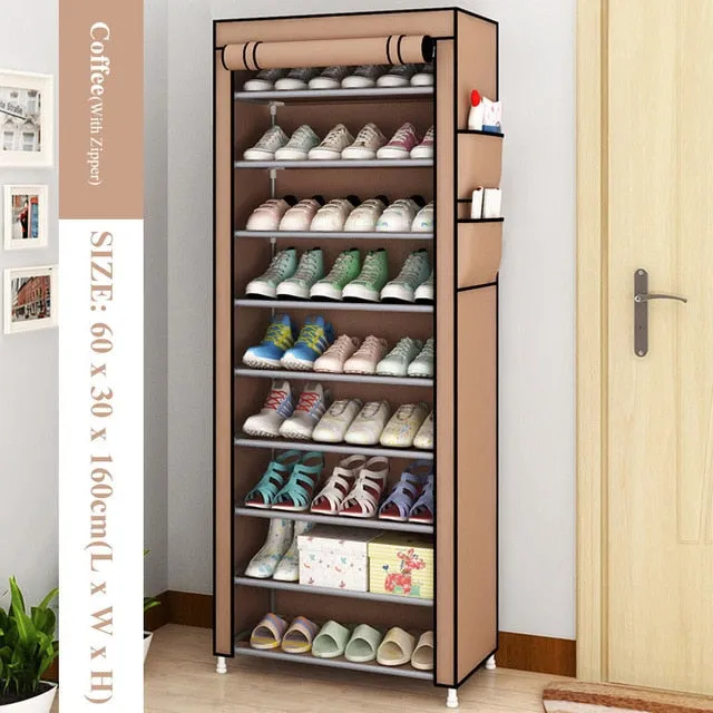 Multilayer Shoe Rack Detachable Dustproof Nonwoven Fabric Shoe Cabinet Home Standing Space-saving Stand Holder Shoes Organizer