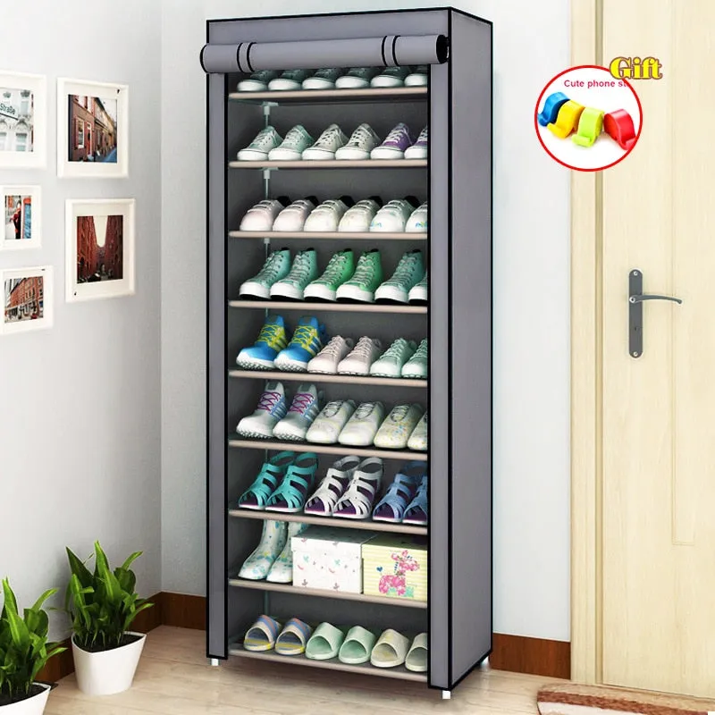 Multilayer Shoe Rack Detachable Dustproof Nonwoven Fabric Shoe Cabinet Home Standing Space-saving Stand Holder Shoes Organizer