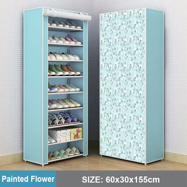 Multilayer Shoe Rack Detachable Dustproof Nonwoven Fabric Shoe Cabinet Home Standing Space-saving Stand Holder Shoes Organizer