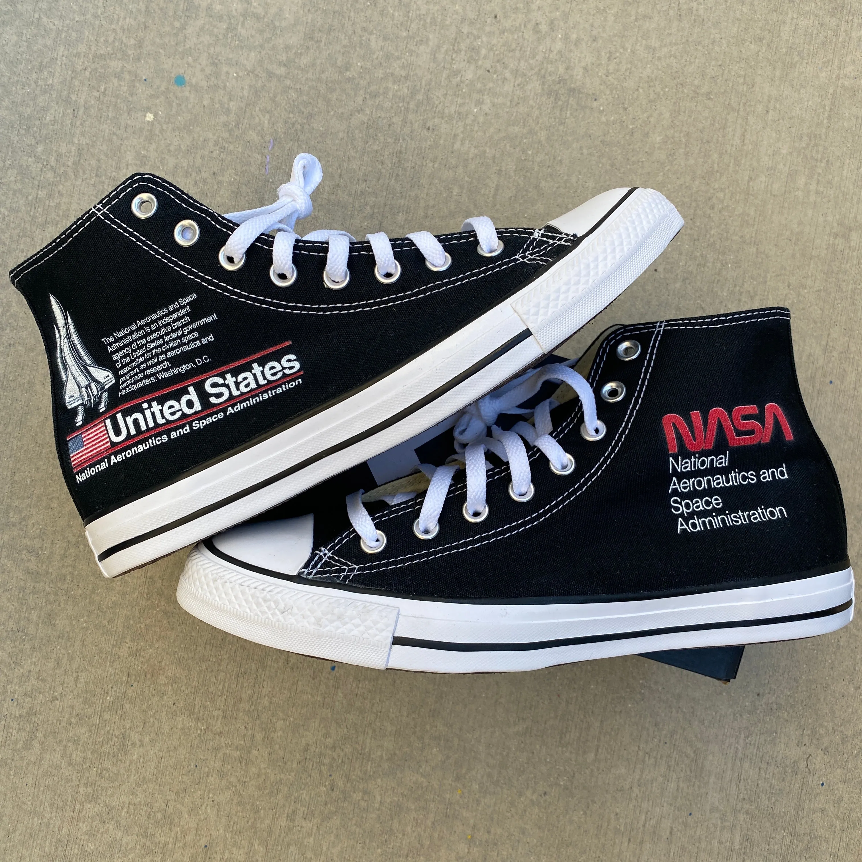 NASA Shoes - Custom Black High Tops