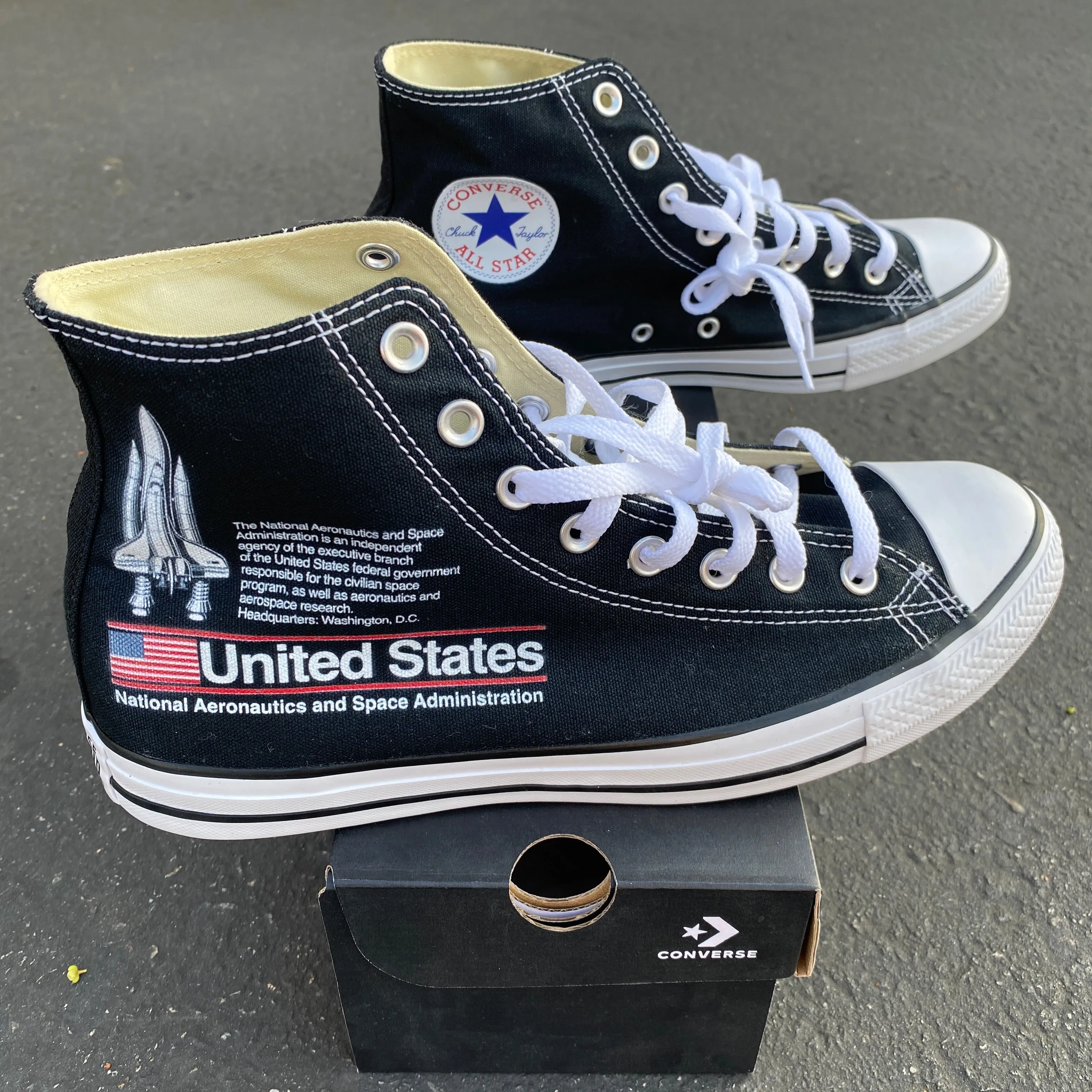 NASA Shoes - Custom Black High Tops