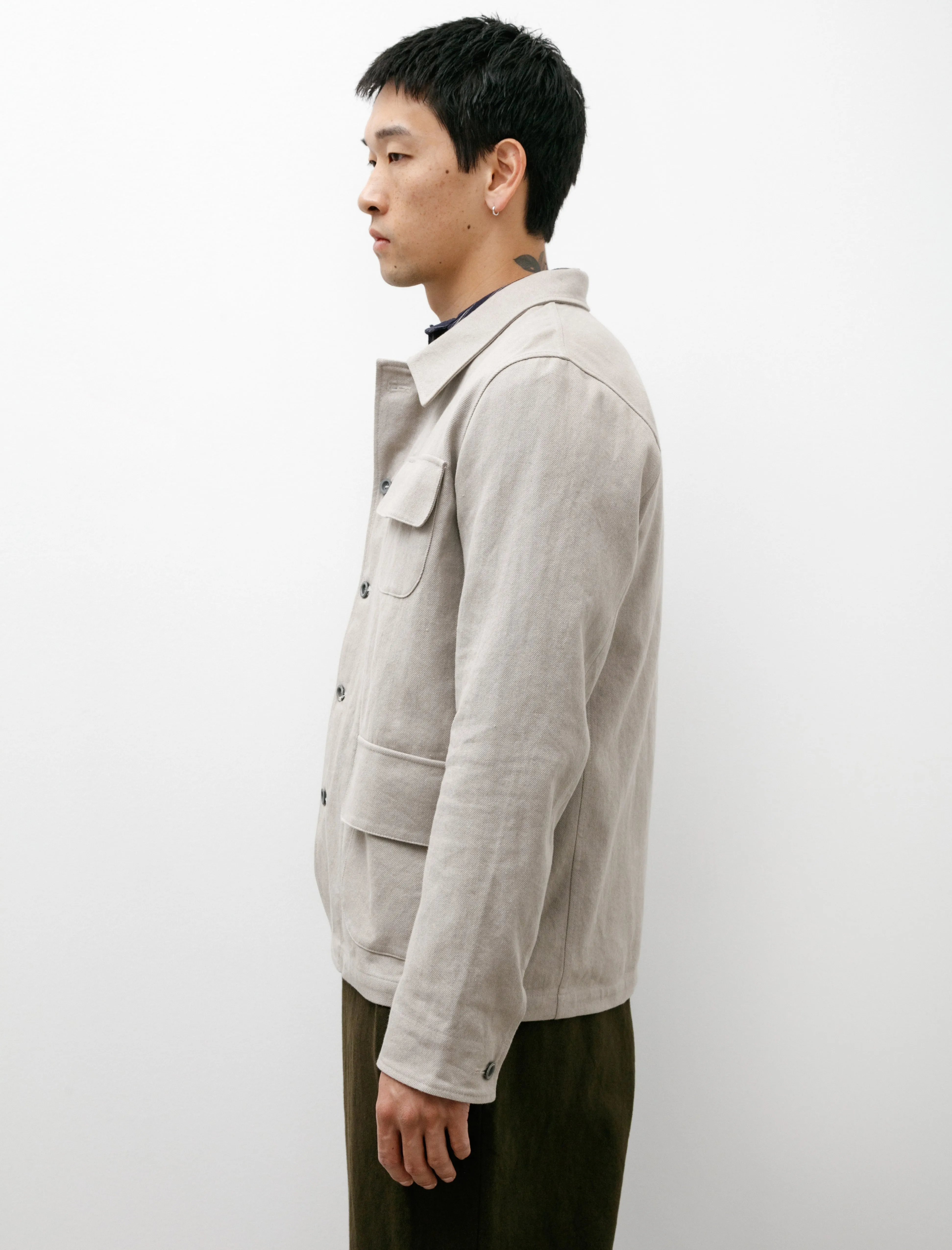 Natural Jacket Flax Cotton Grey