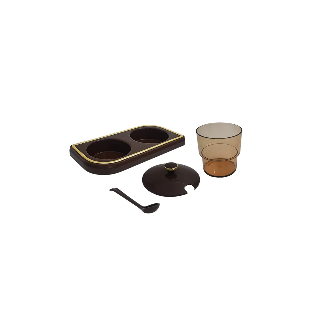 Nayasa Plastic Pickle Container Set With Spoon, Lid And Tray For Dining Table Set Of 2