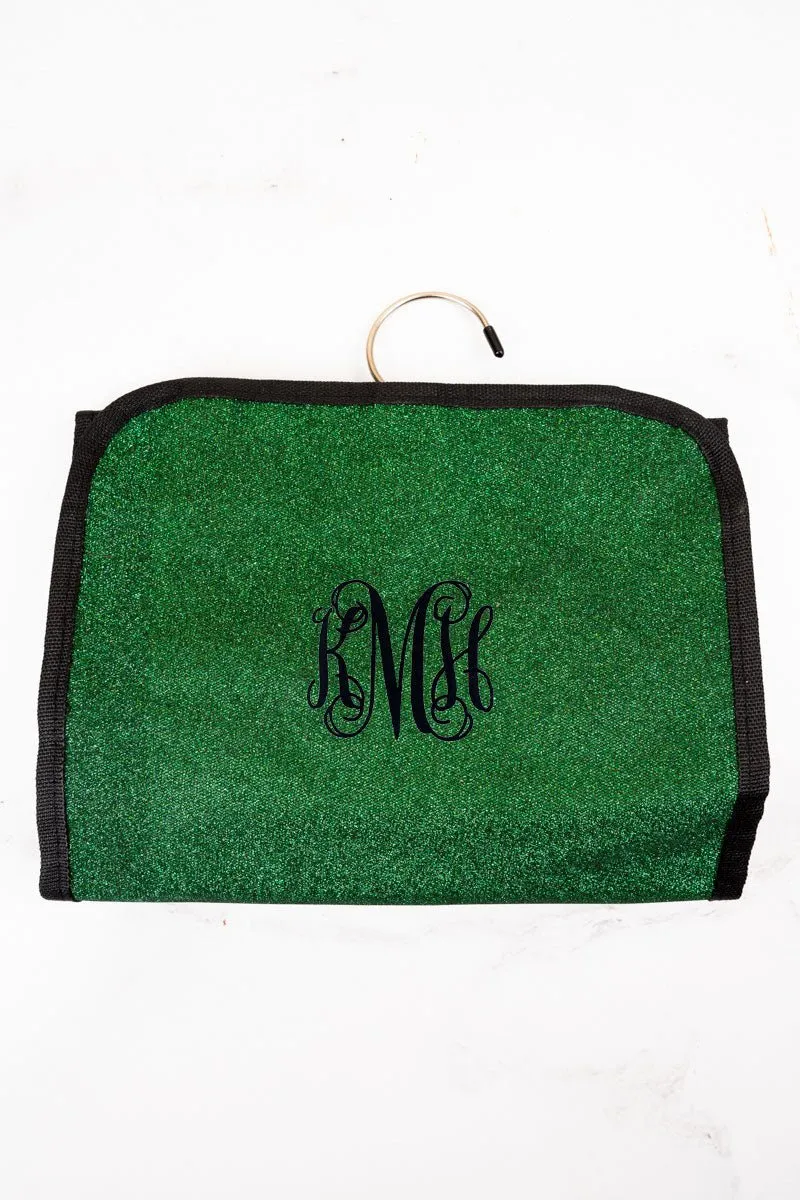 NGIL Green Glitz & Glam Roll Up Cosmetic Bag