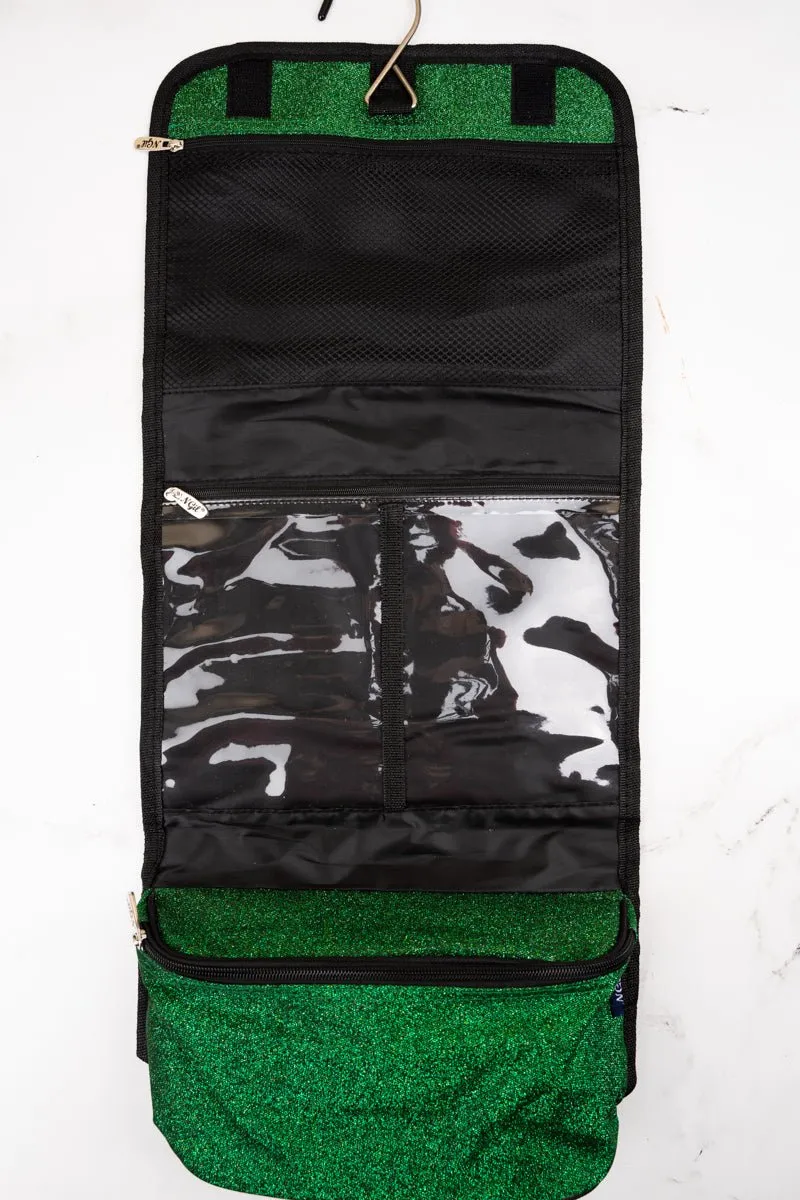 NGIL Green Glitz & Glam Roll Up Cosmetic Bag