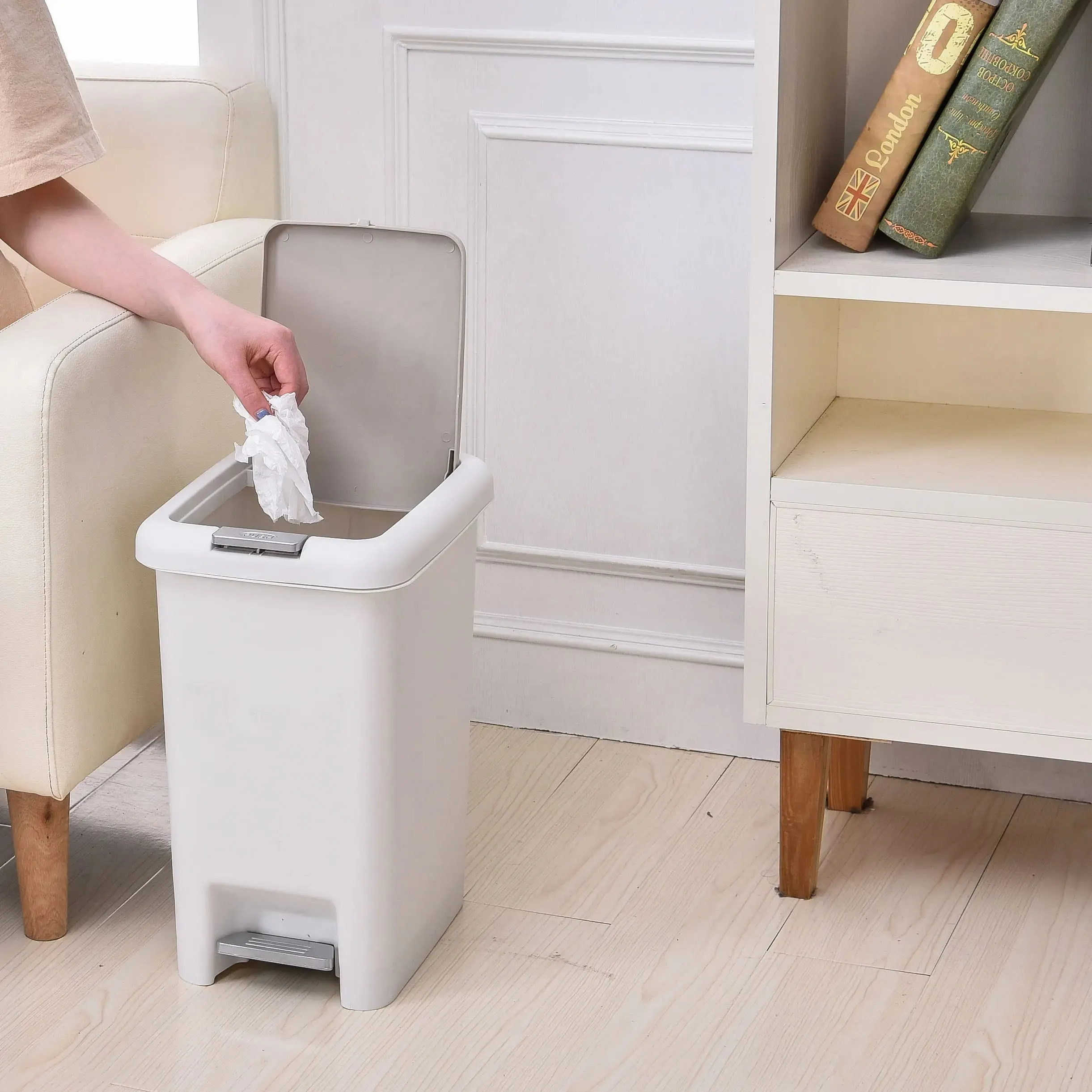 Pelican Dustbin | Premium Soft Closing | Pedal Bin | 2 Way Opening | 10L, 15L, 20L, 30L | Trash Bin