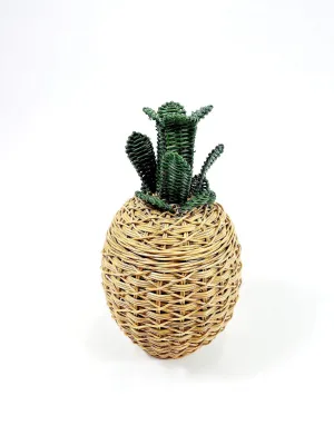 Pineapple Braided Storage Basket - Honey