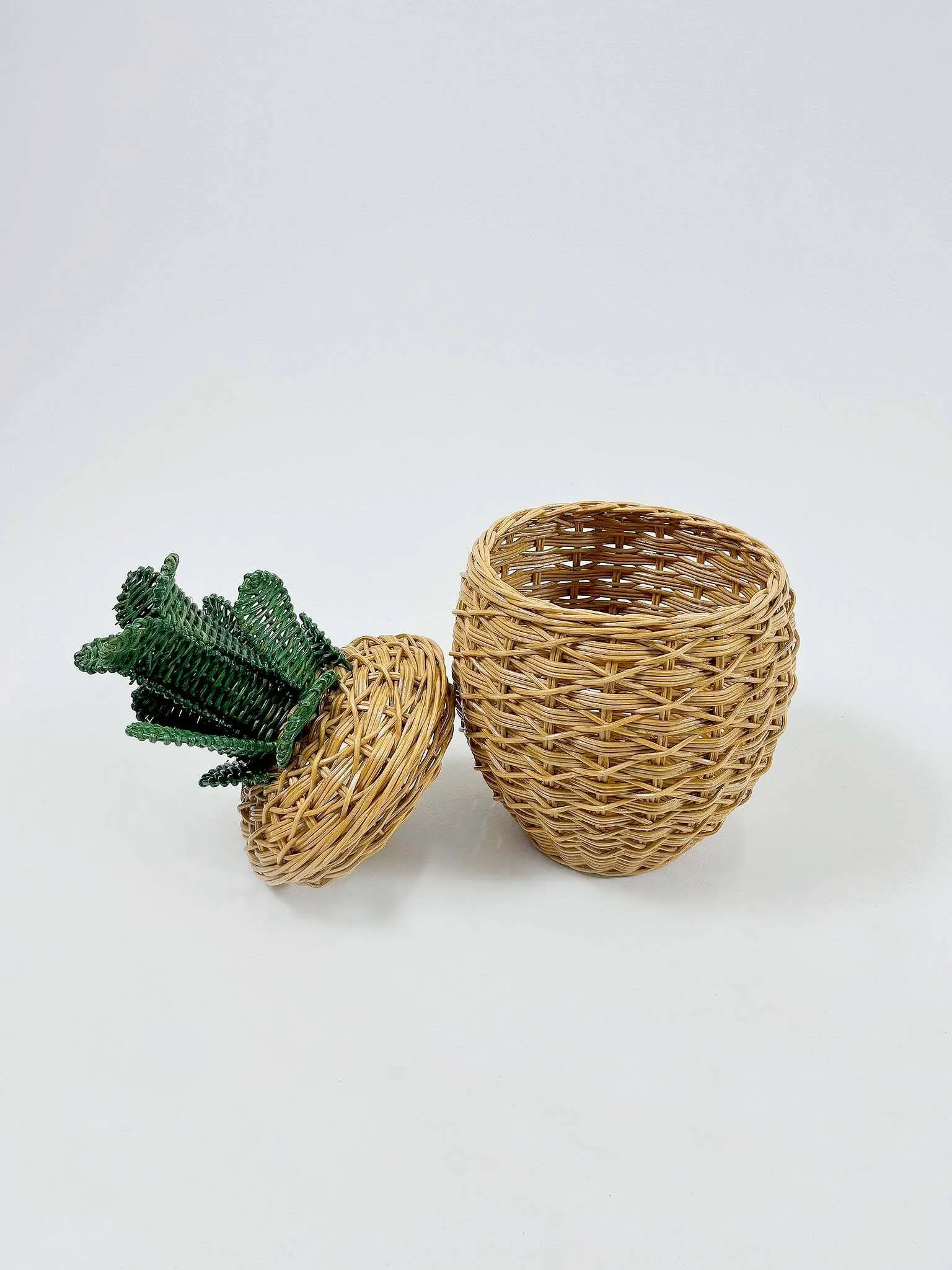 Pineapple Braided Storage Basket - Honey