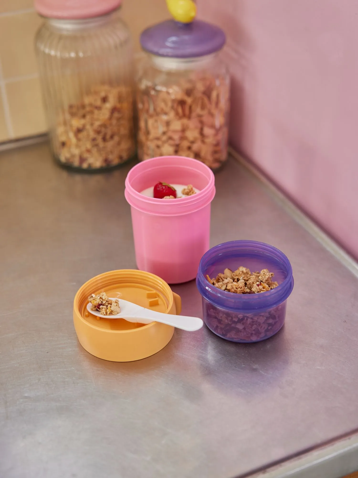 Plastic To Go Food Boxes - Pink