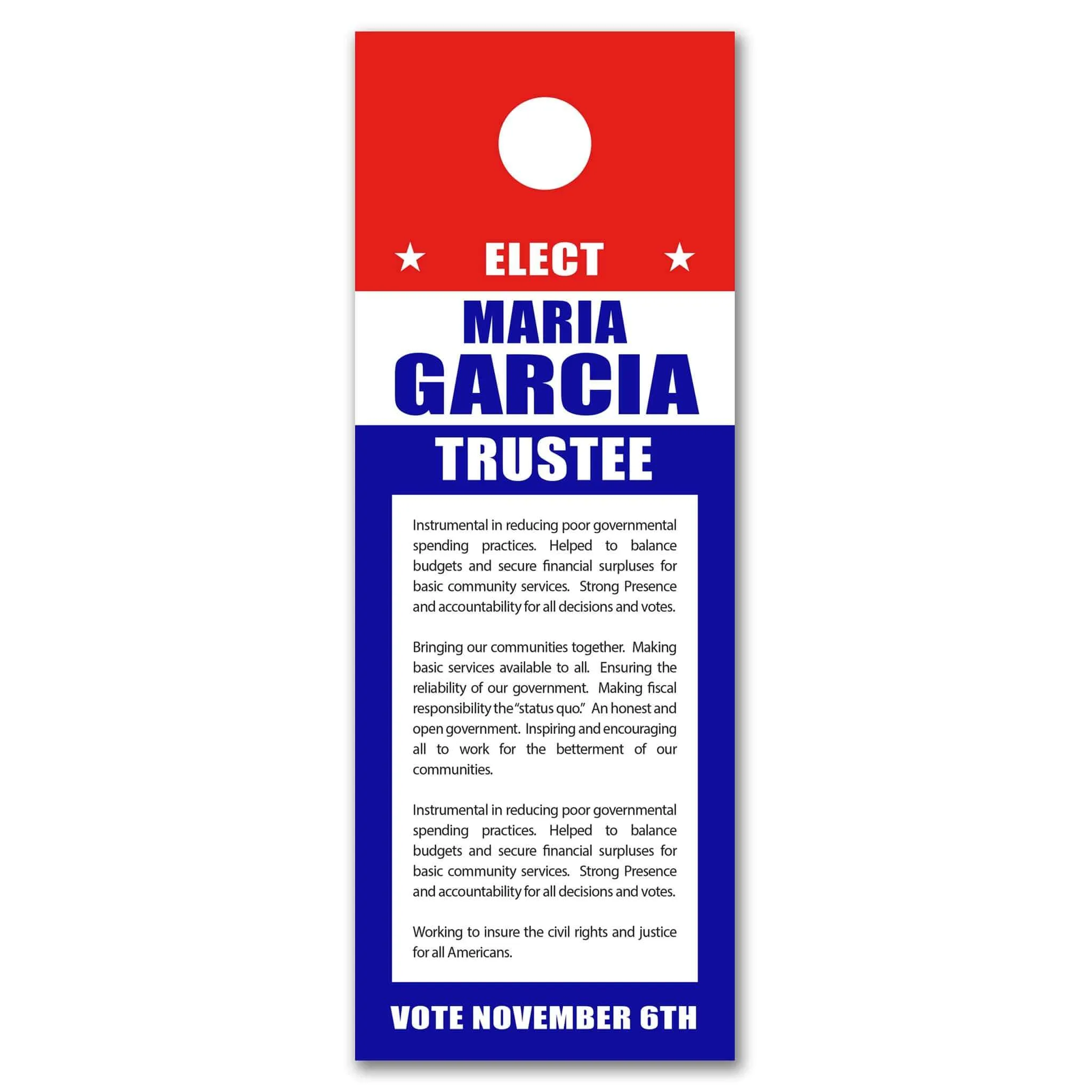 Political Door Hangers / Door Hanger Templates - SET UP ONLY - DH-2