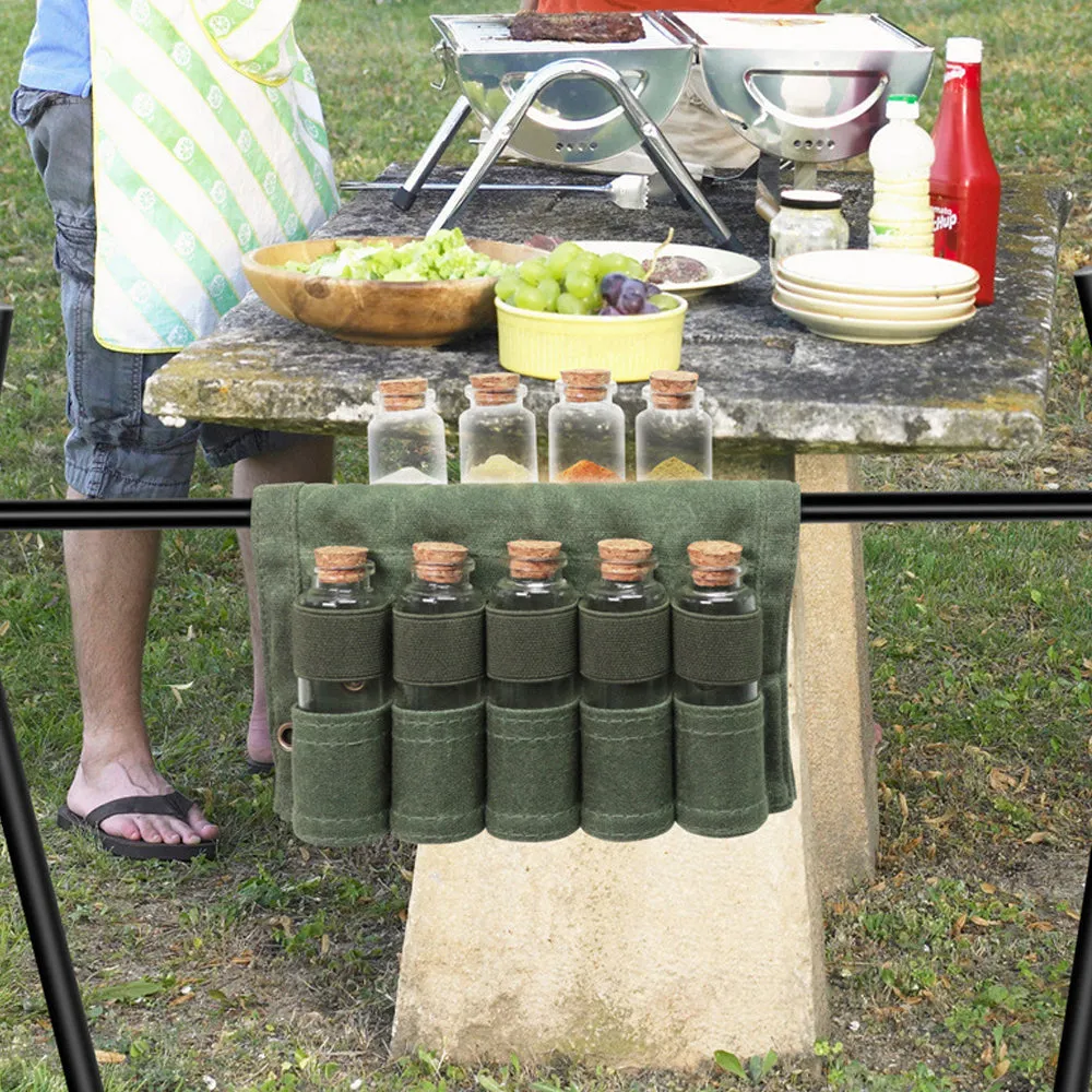 Portable Bottled Spices Set for Outdoor Cooking and Grilling