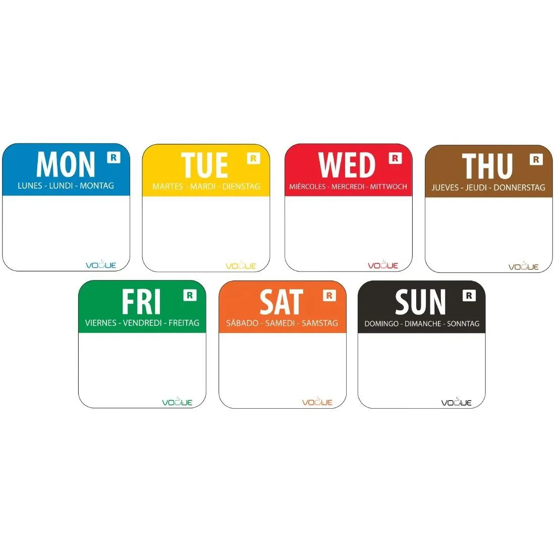 S151 Vogue Removable Day of the Week Labels (Pack of 7000)