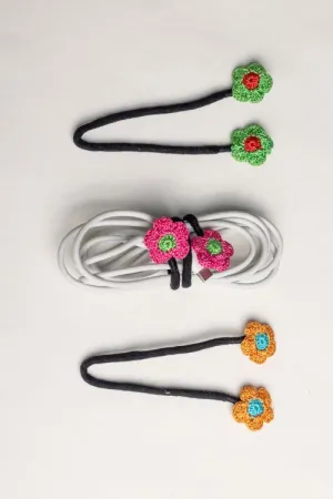 Samoolam Cable Organiser (Set Of 3) Flower