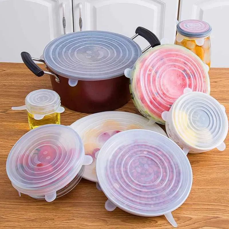 Silicone Lids Reusable Airtight Food Wrap