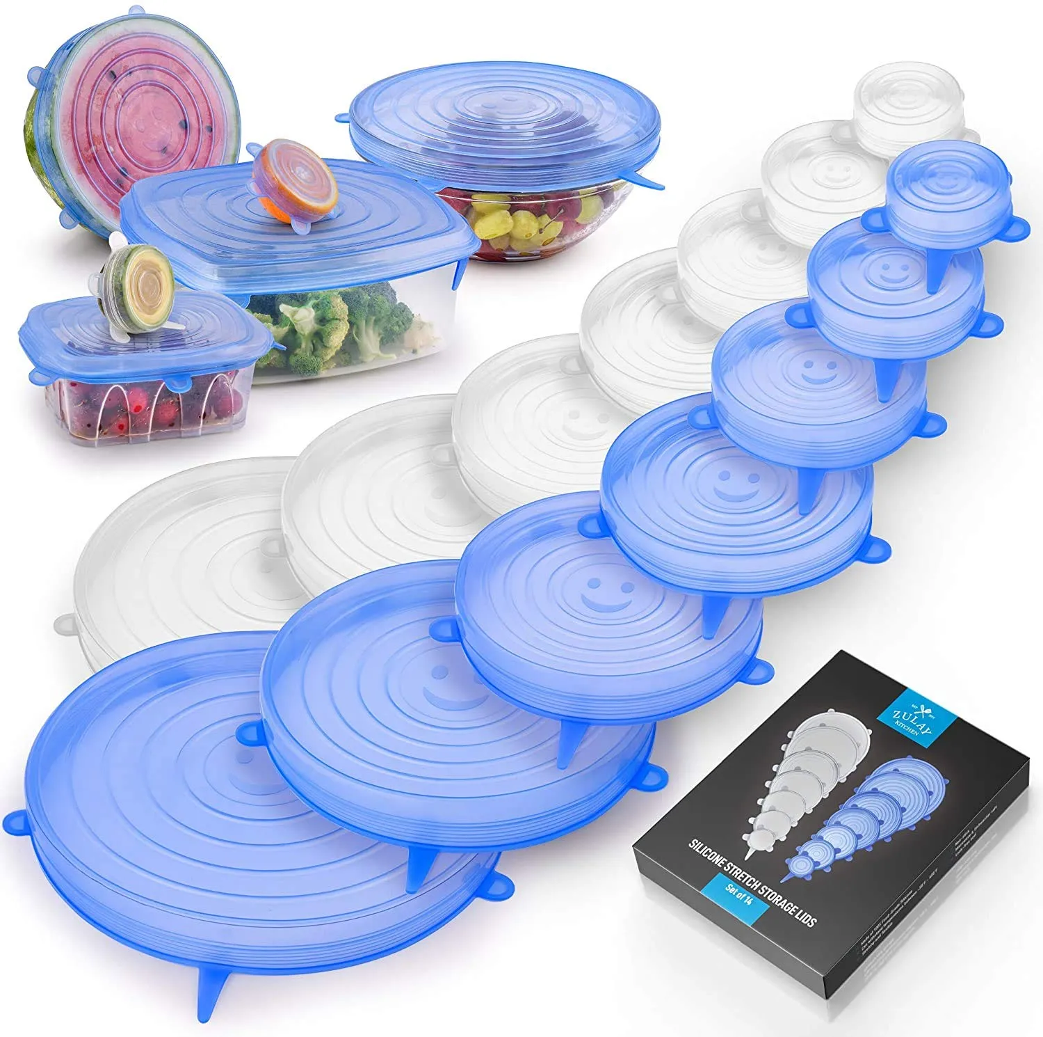 Silicone Lids Reusable Airtight Food Wrap