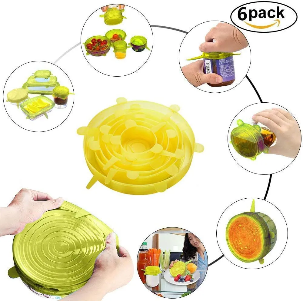 Silicone Lids Reusable Airtight Food Wrap