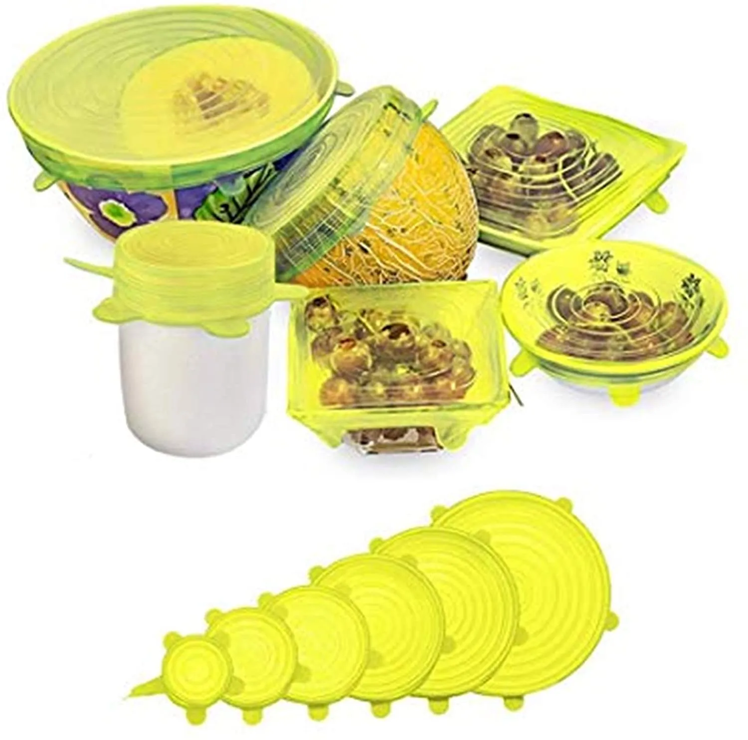 Silicone Lids Reusable Airtight Food Wrap