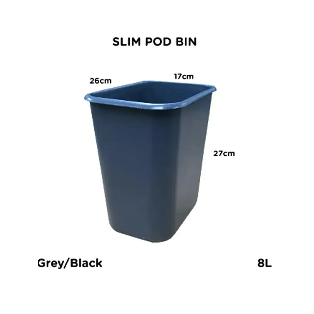 Slim Pod Dustbin | Sleek Waste Bin in Multiple Sizes and Colors | Space-Saving Trash Can | Modern Home & Office Waste Solution