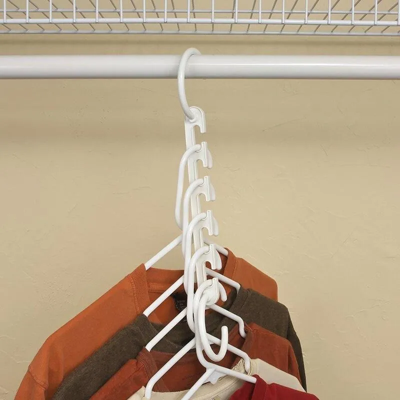 Space Saving 5 Hook Flexible Hanger (Pack Of 8 Hangers)