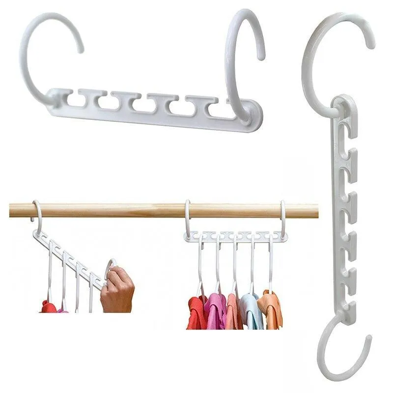 Space Saving 5 Hook Flexible Hanger (Pack Of 8 Hangers)