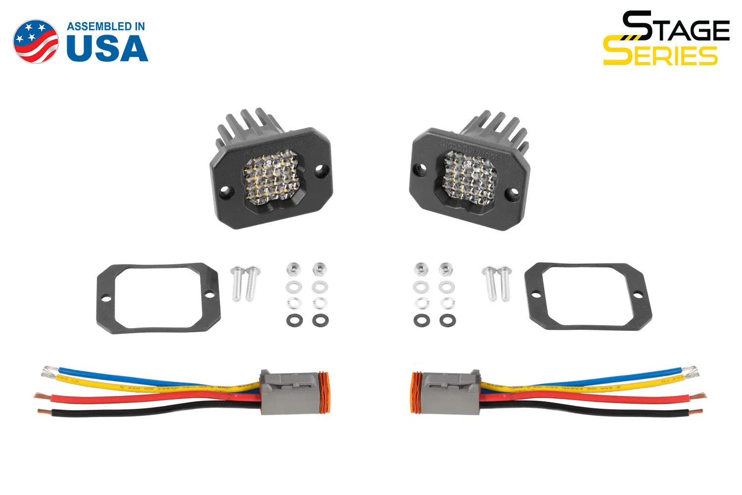 Stage Series C1R White Flood Flush Mount LED Pod (pair) Diode Dynamics