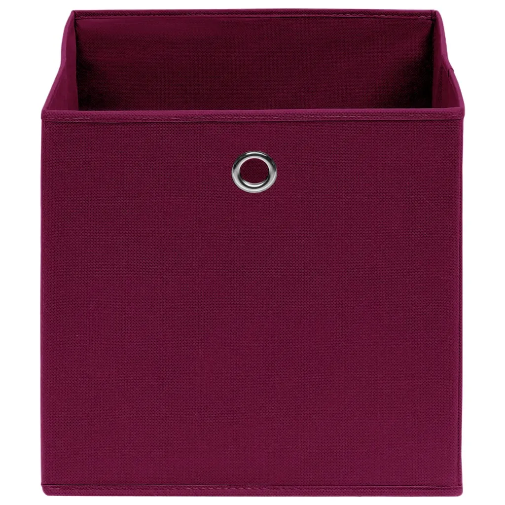 Storage Boxes 10 pcs Dark Red 32x32x32 cm Fabric