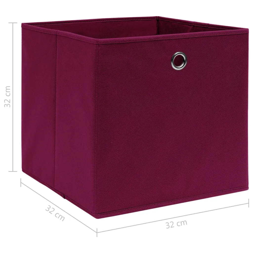 Storage Boxes 10 pcs Dark Red 32x32x32 cm Fabric