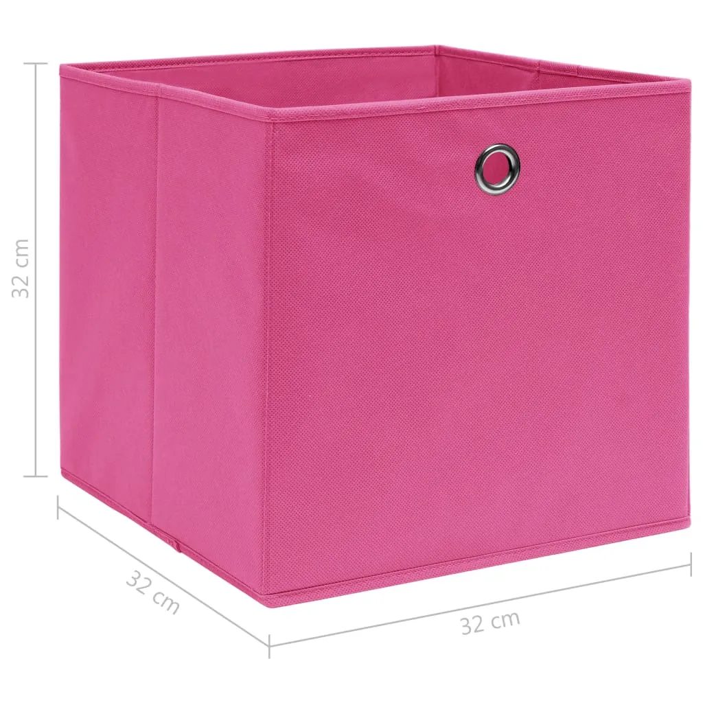 Storage Boxes 10 pcs Pink 32x32x32 cm Fabric