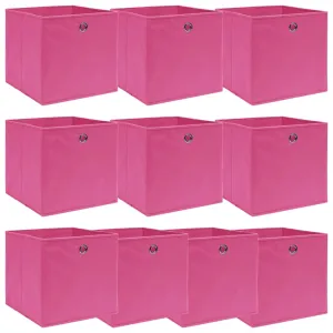 Storage Boxes 10 pcs Pink 32x32x32 cm Fabric