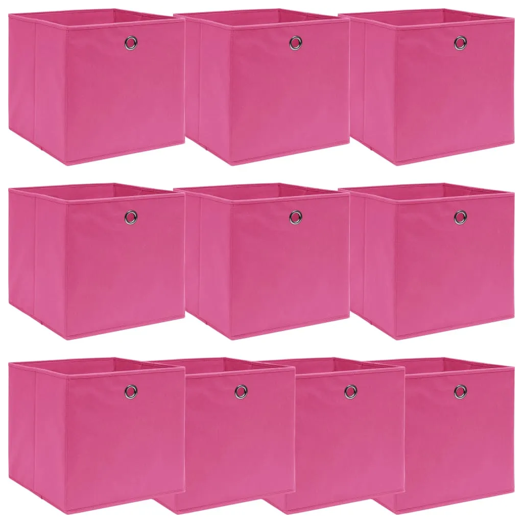 Storage Boxes 10 pcs Pink 32x32x32 cm Fabric