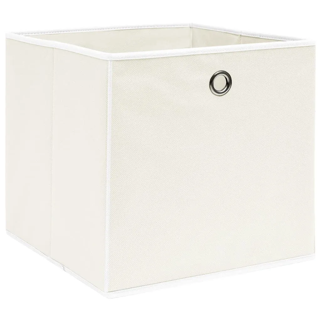 Storage Boxes 10 pcs White 32x32x32 cm Fabric