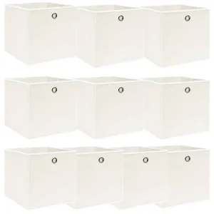 Storage Boxes 10 pcs White 32x32x32 cm Fabric