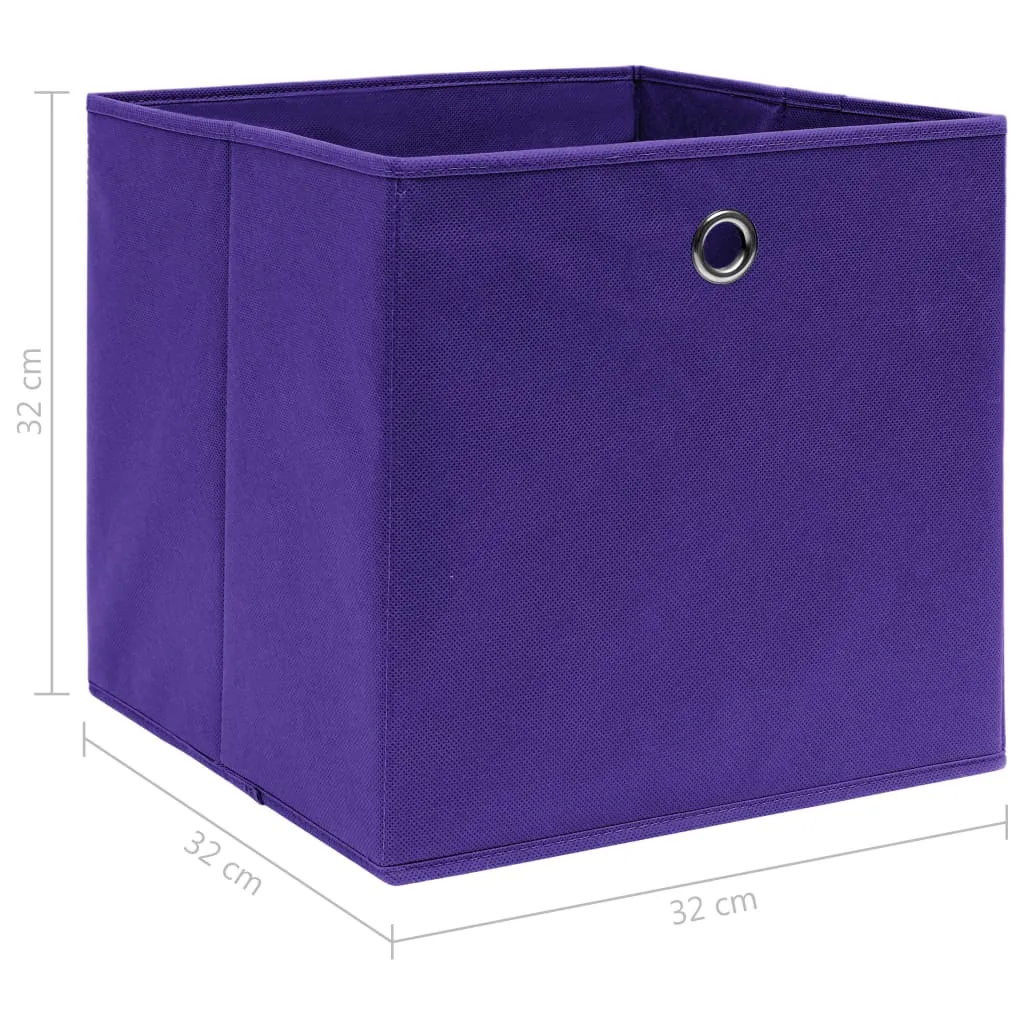 Storage Boxes 4 pcs Purple 32x32x32 cm Fabric