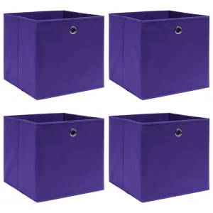 Storage Boxes 4 pcs Purple 32x32x32 cm Fabric