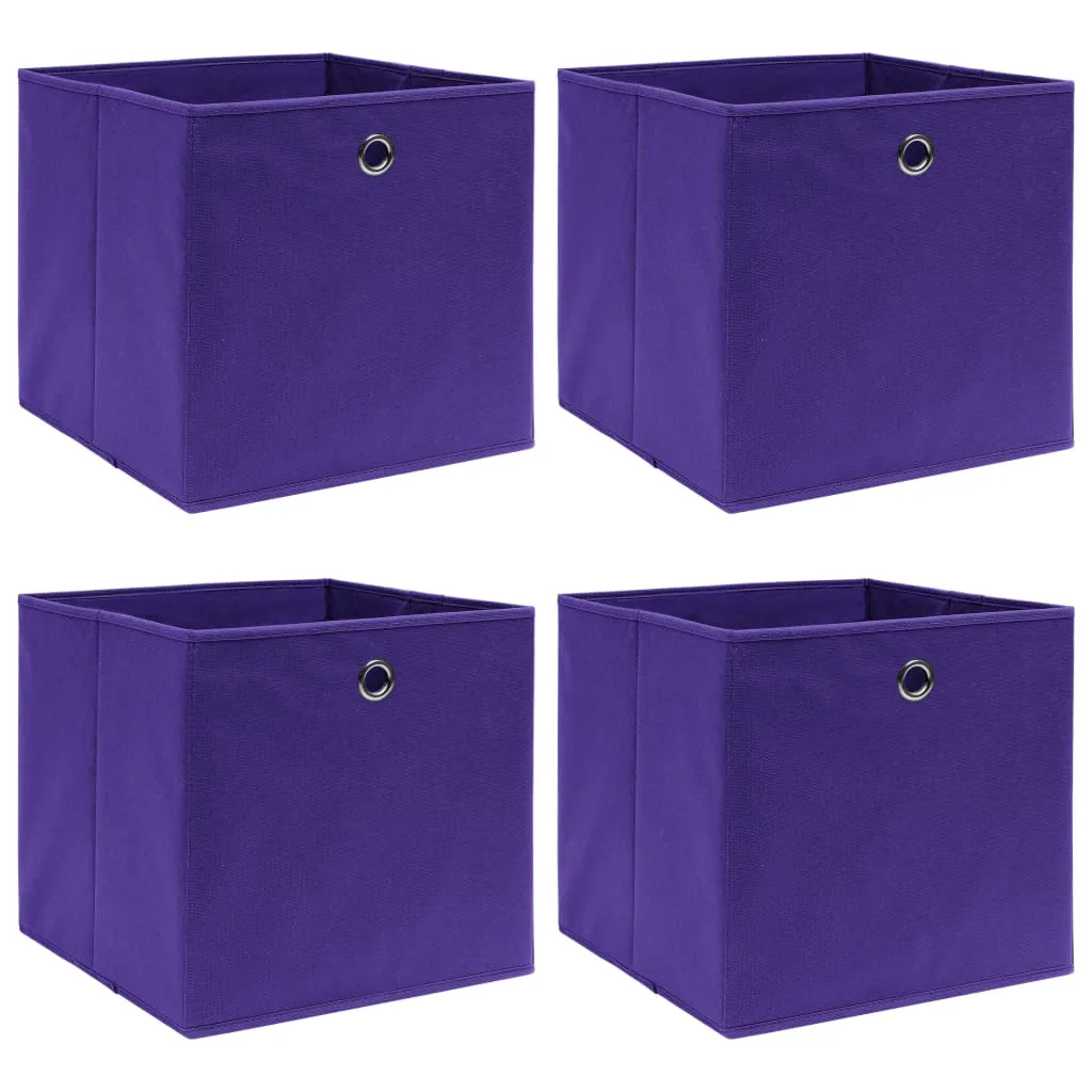 Storage Boxes 4 pcs Purple 32x32x32 cm Fabric